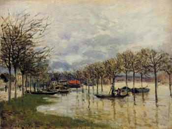 阿爾弗萊德 西斯萊 The Flood on the Road to Saint-Germain